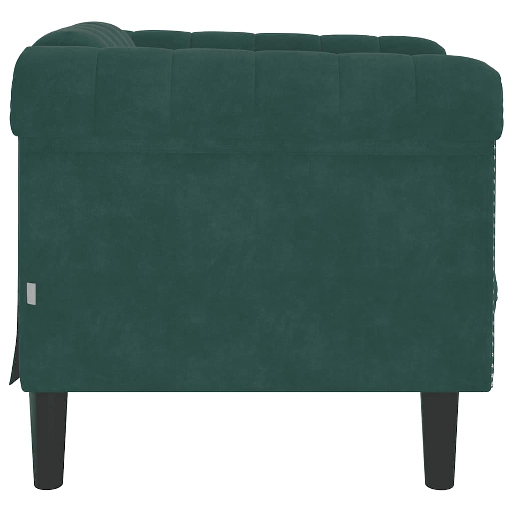 Fauteuil vert foncé velours - XIOS