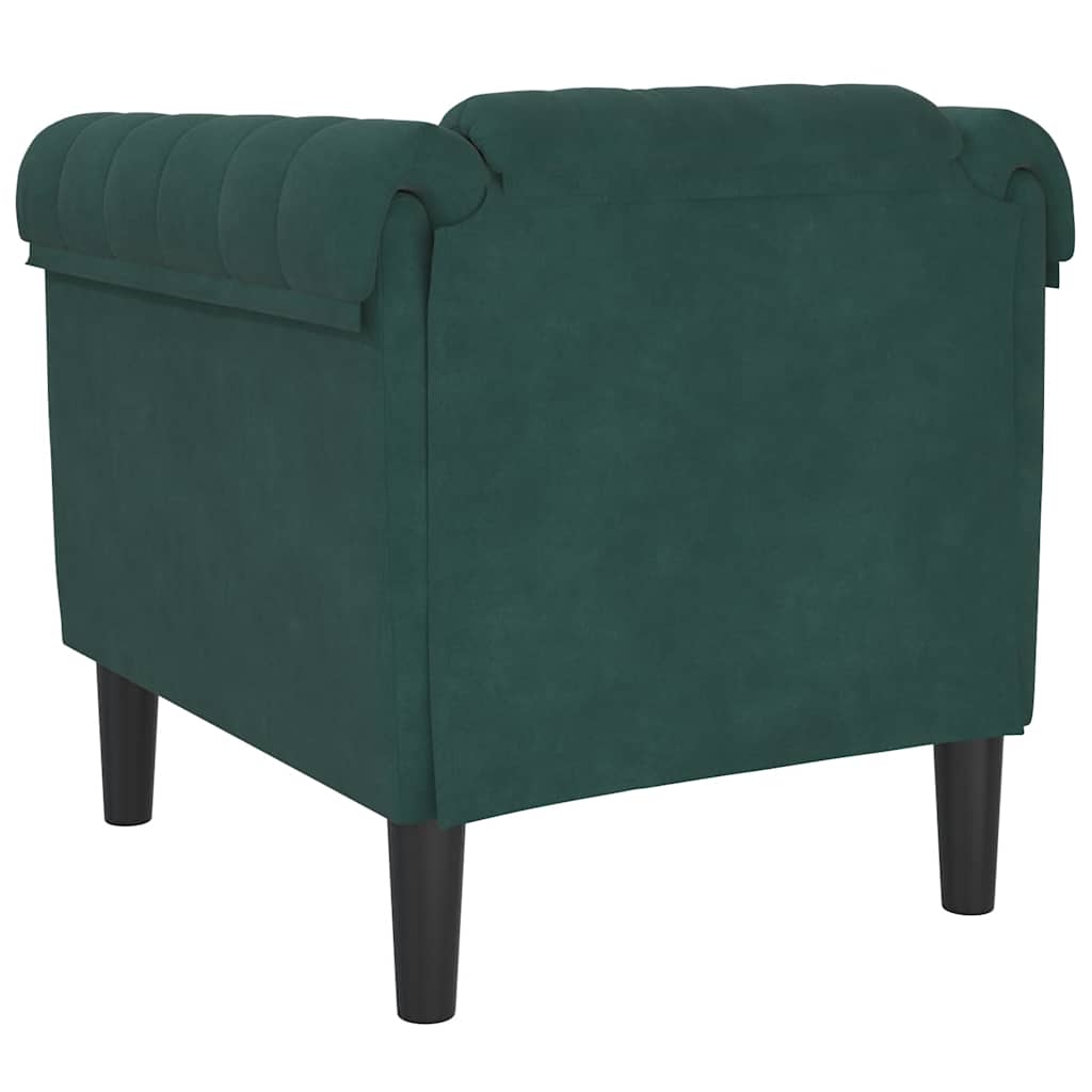 Fauteuil vert foncé velours - XIOS