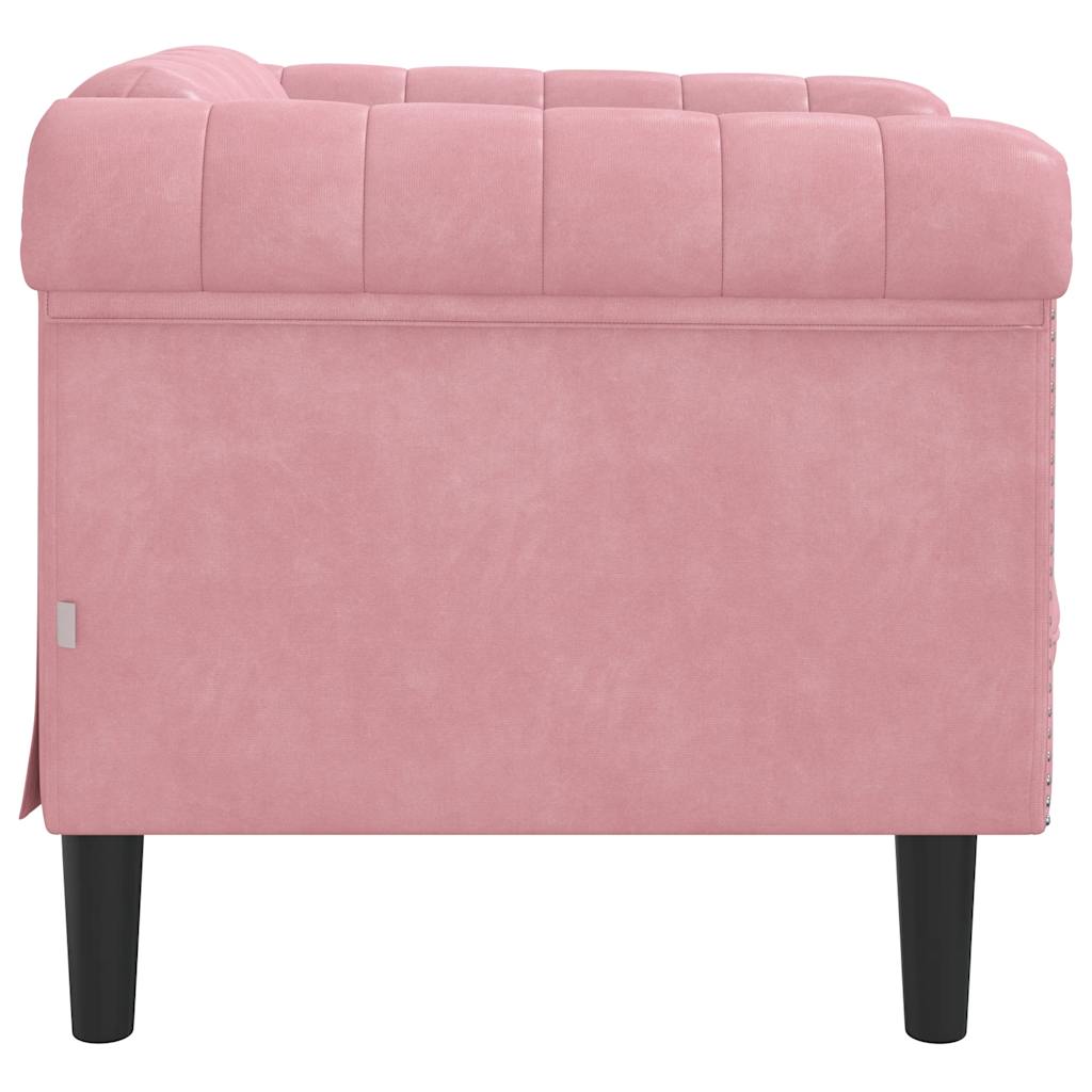 Fauteuil rose velours - XIOS