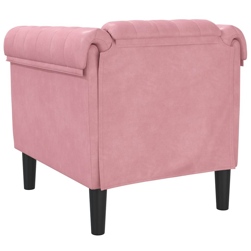 Fauteuil rose velours - XIOS