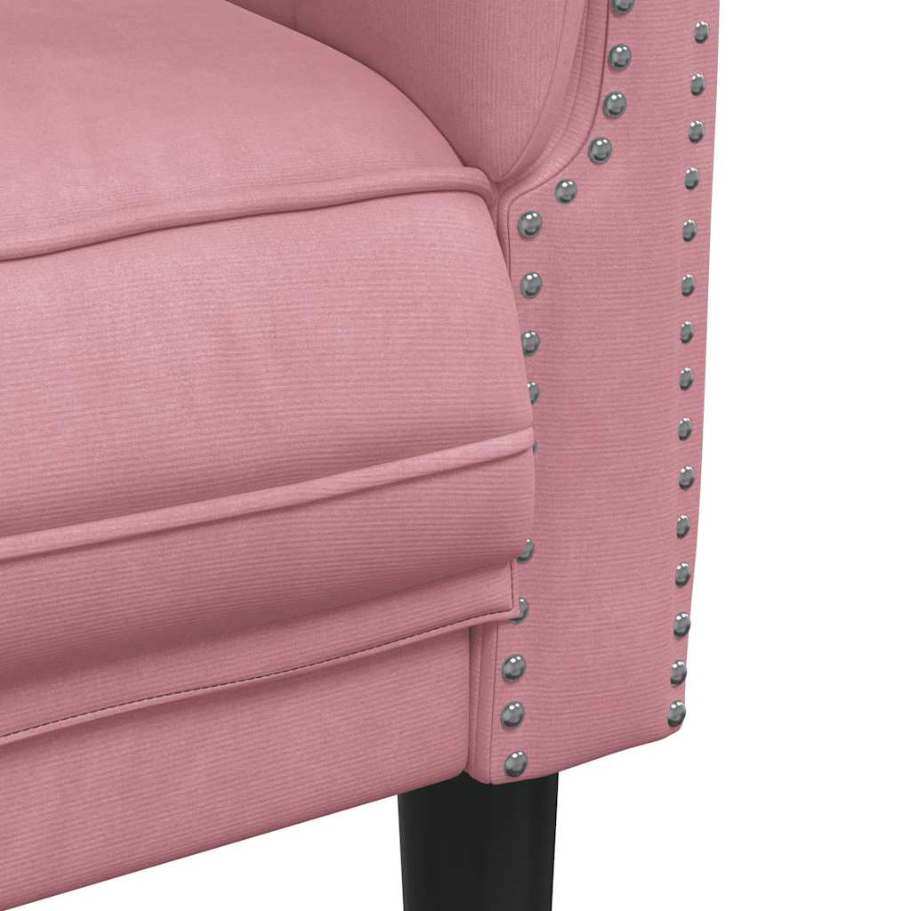 Fauteuil rose velours - XIOS