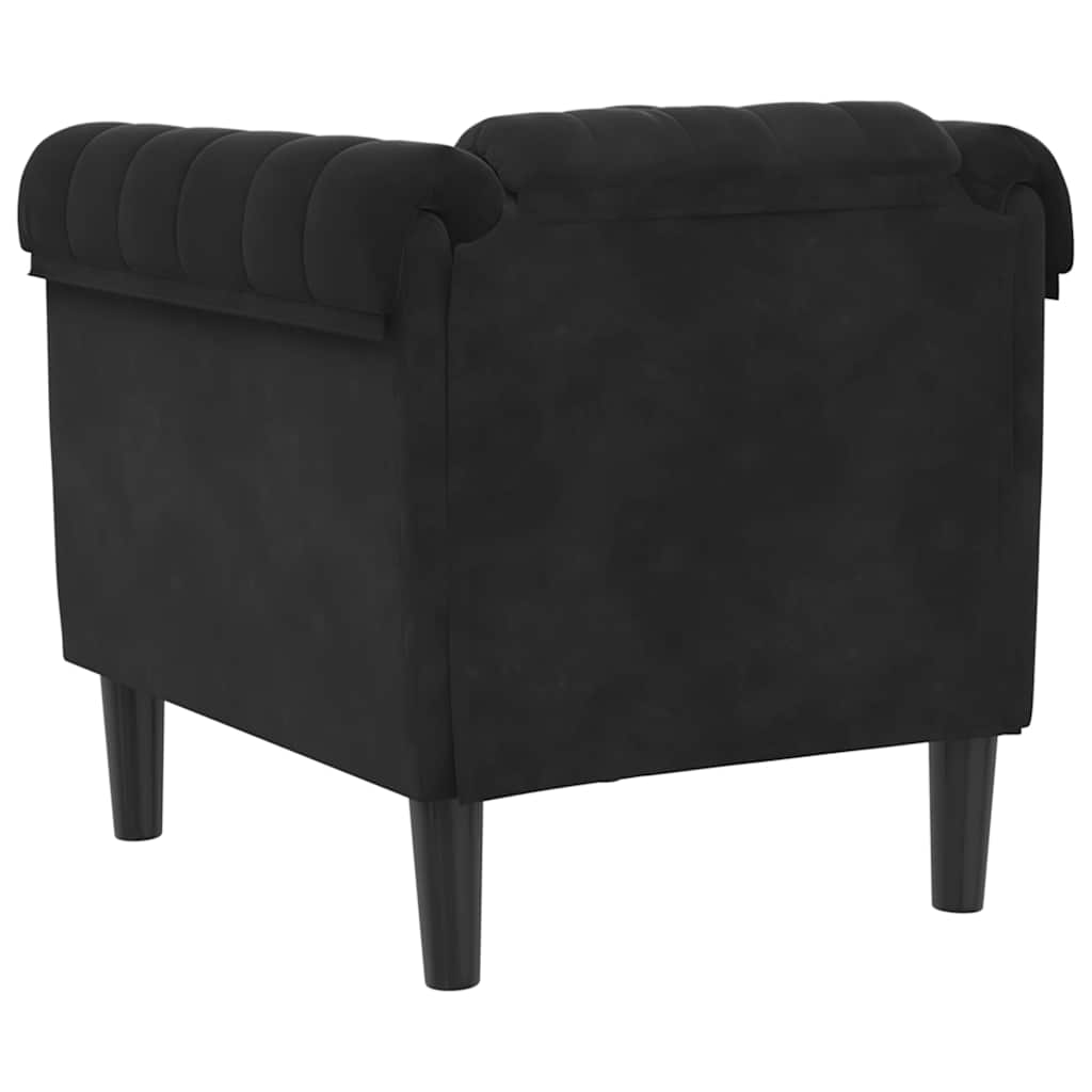 Fauteuil noir velours - XIOS