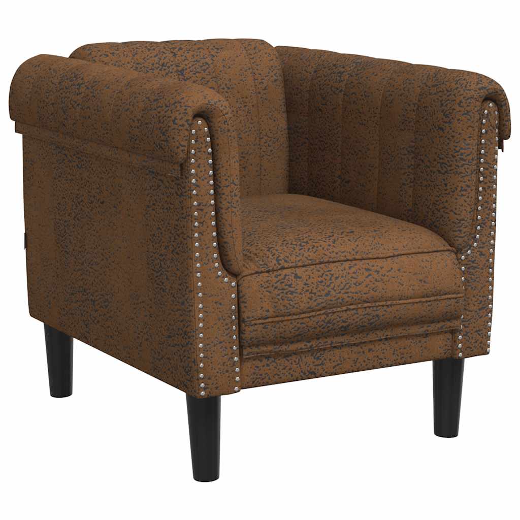 Fauteuil marron similicuir daim - XIOS
