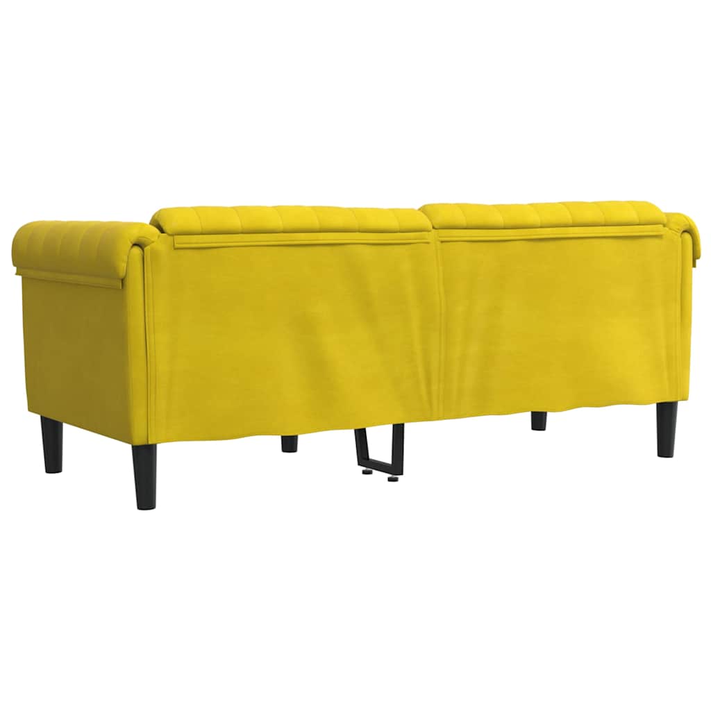 Canapé à 2 places jaune velours - XIOS