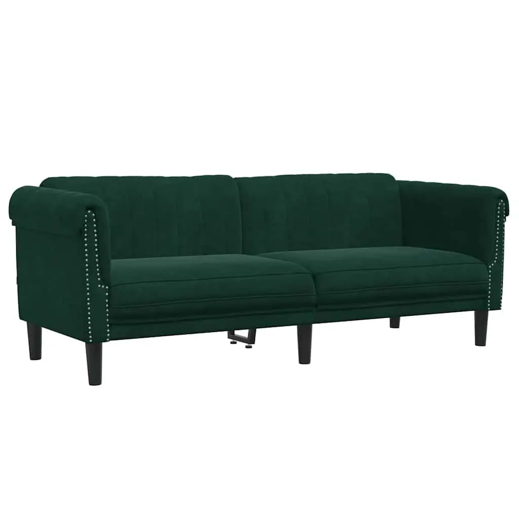 Canapé à 3 places vert foncé velours - XIOS