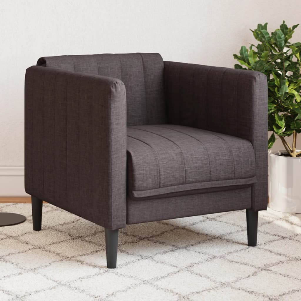 Fauteuil marron foncé tissu - XIOS