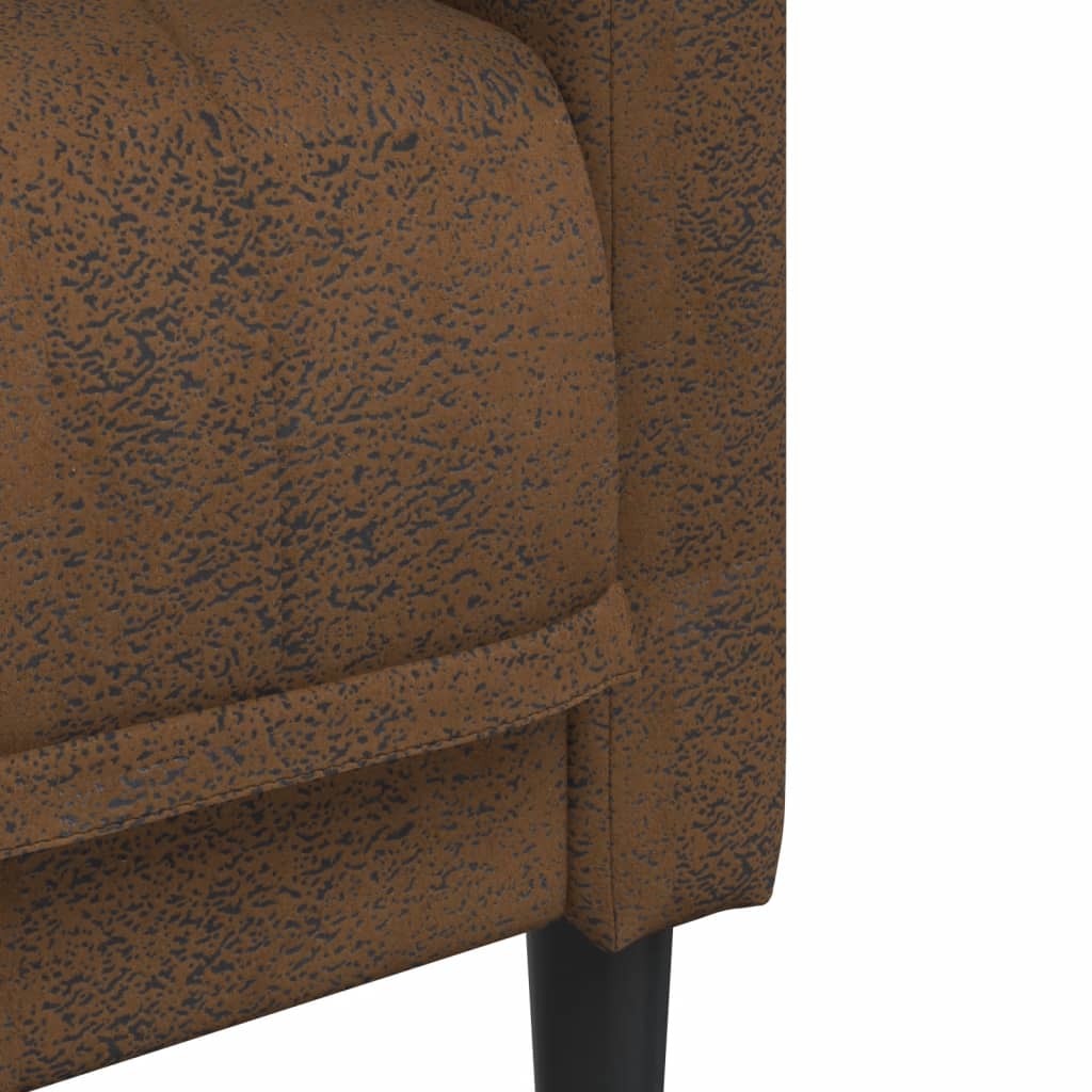 Fauteuil marron similicuir daim