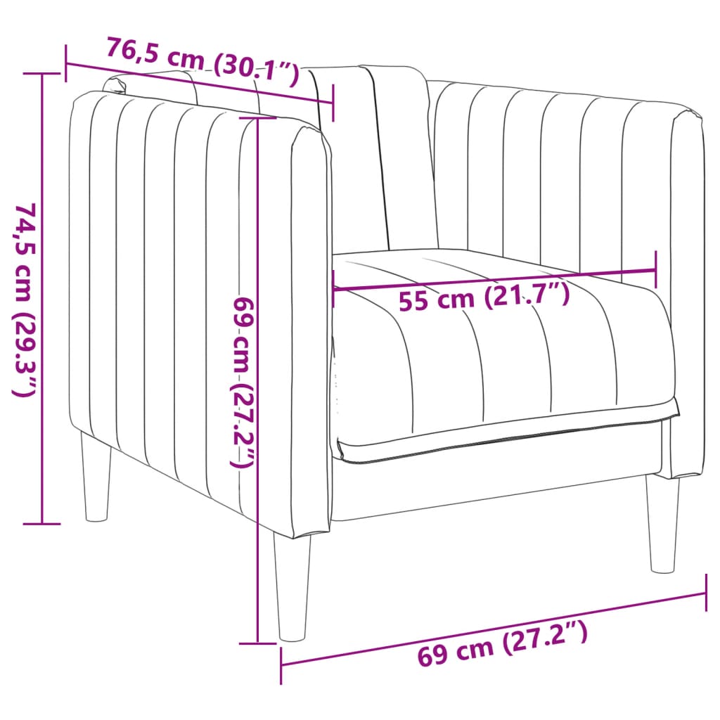 Fauteuil marron similicuir daim