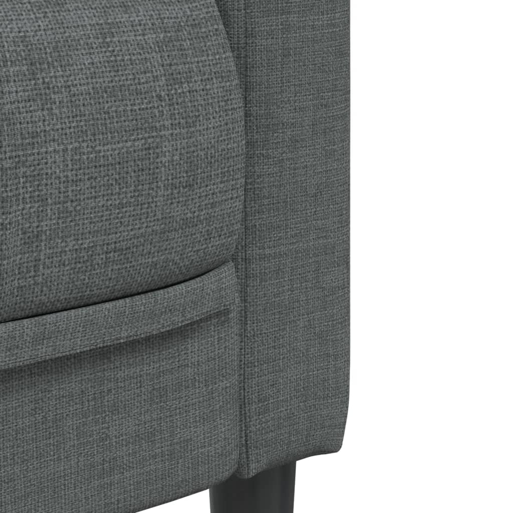 Canapé à 3 places gris foncé tissu - XIOS