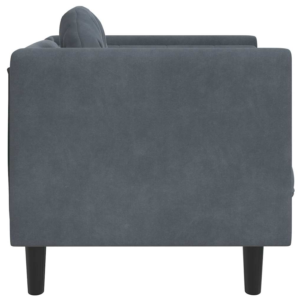 Fauteuil avec coussin gris foncé velours - XIOS