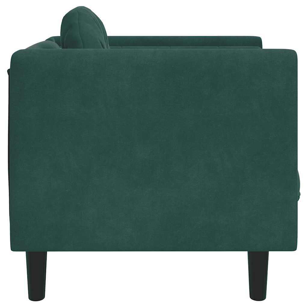 Fauteuil avec coussin vert foncé velours - XIOS