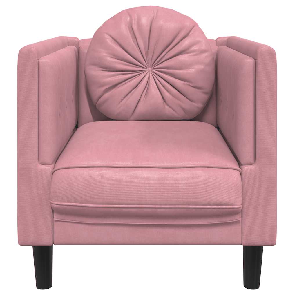 Fauteuil avec coussin rose velours - XIOS