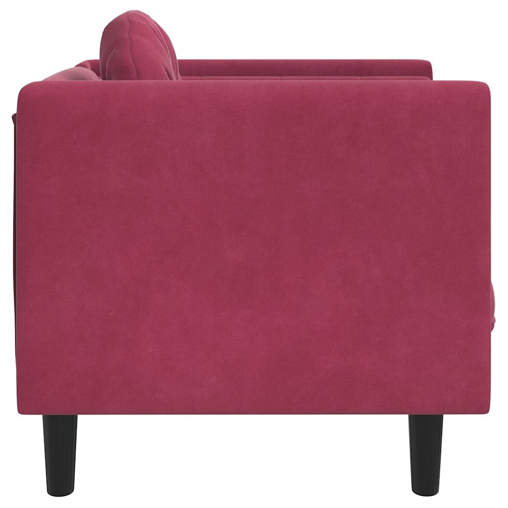 Fauteuil avec coussin rouge bordeaux velours - XIOS