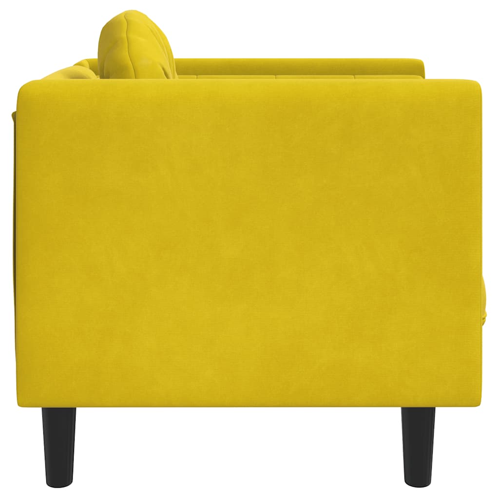 Fauteuil avec coussin jaune velours - XIOS