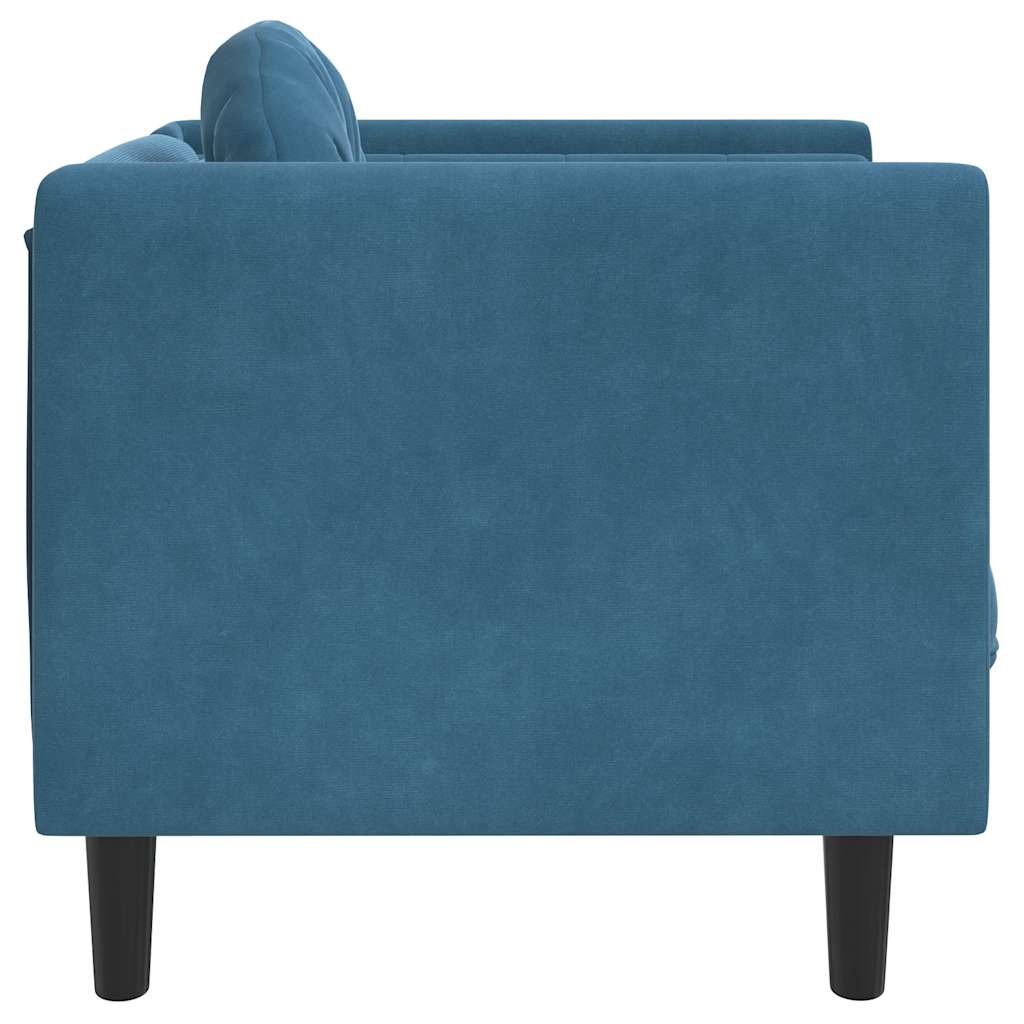 Fauteuil avec coussin bleu velours - XIOS