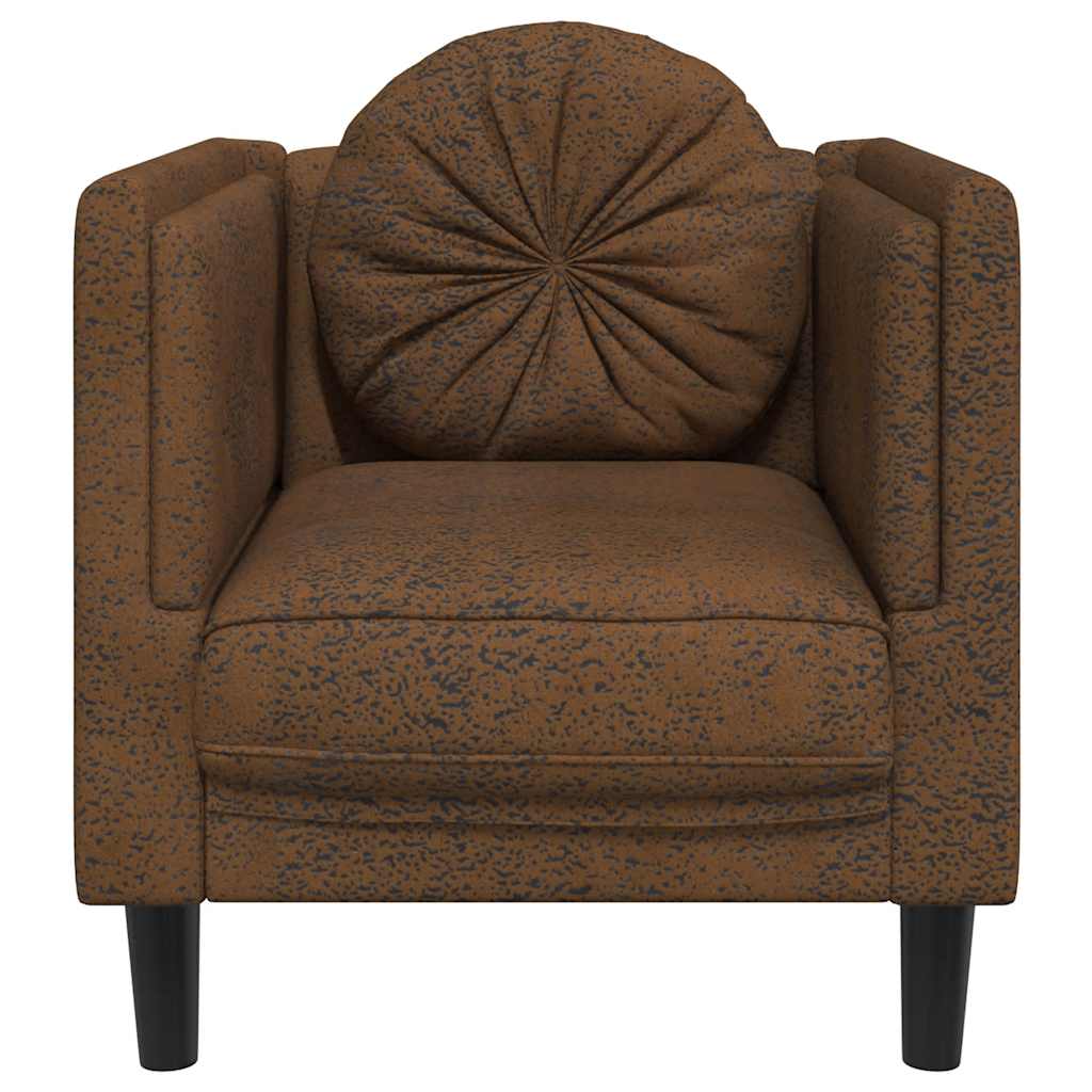 Fauteuil avec coussin marron similicuir daim - XIOS