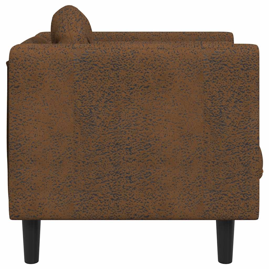 Fauteuil avec coussin marron similicuir daim - XIOS