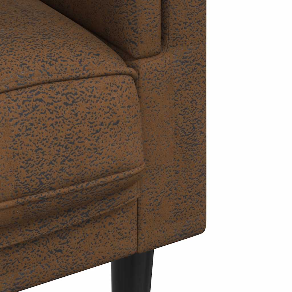 Fauteuil avec coussin marron similicuir daim - XIOS