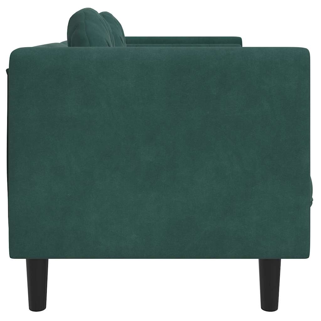 Canapé avec coussins 2 places vert foncé velours - XIOS