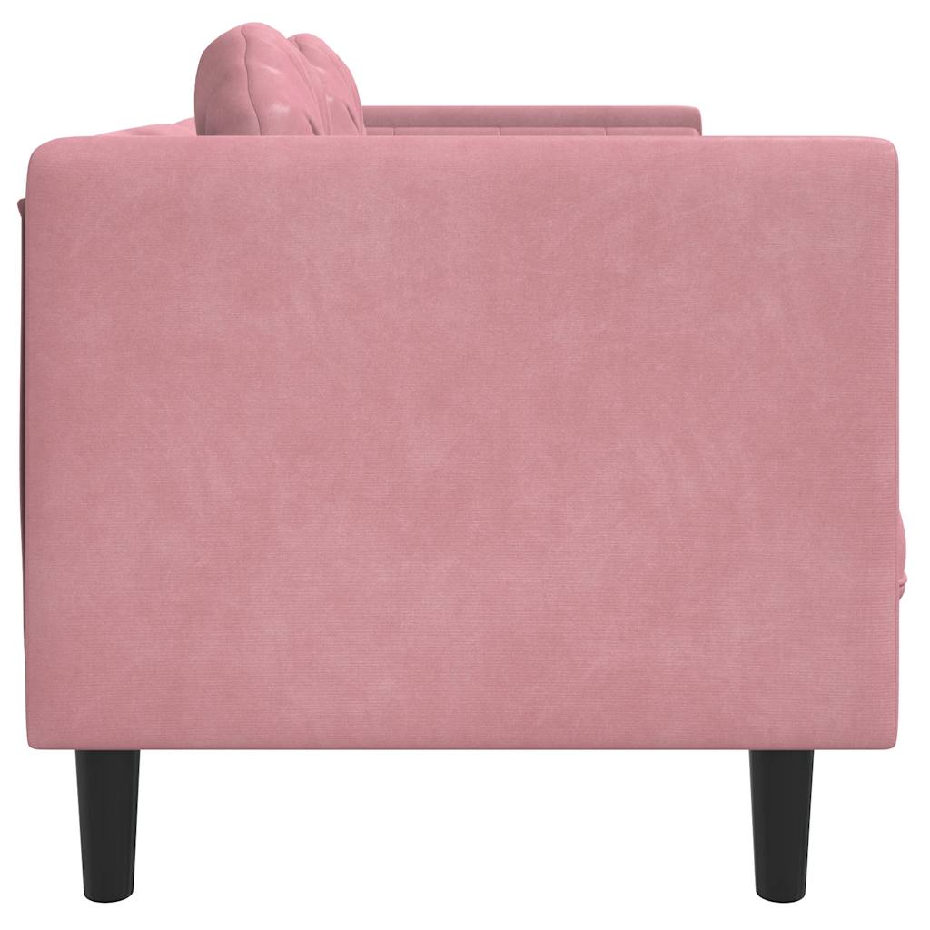 Canapé avec coussins 2 places rose velours - XIOS