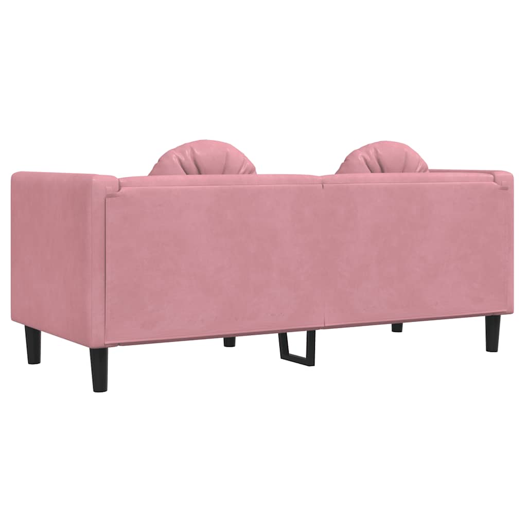 Canapé avec coussins 2 places rose velours - XIOS
