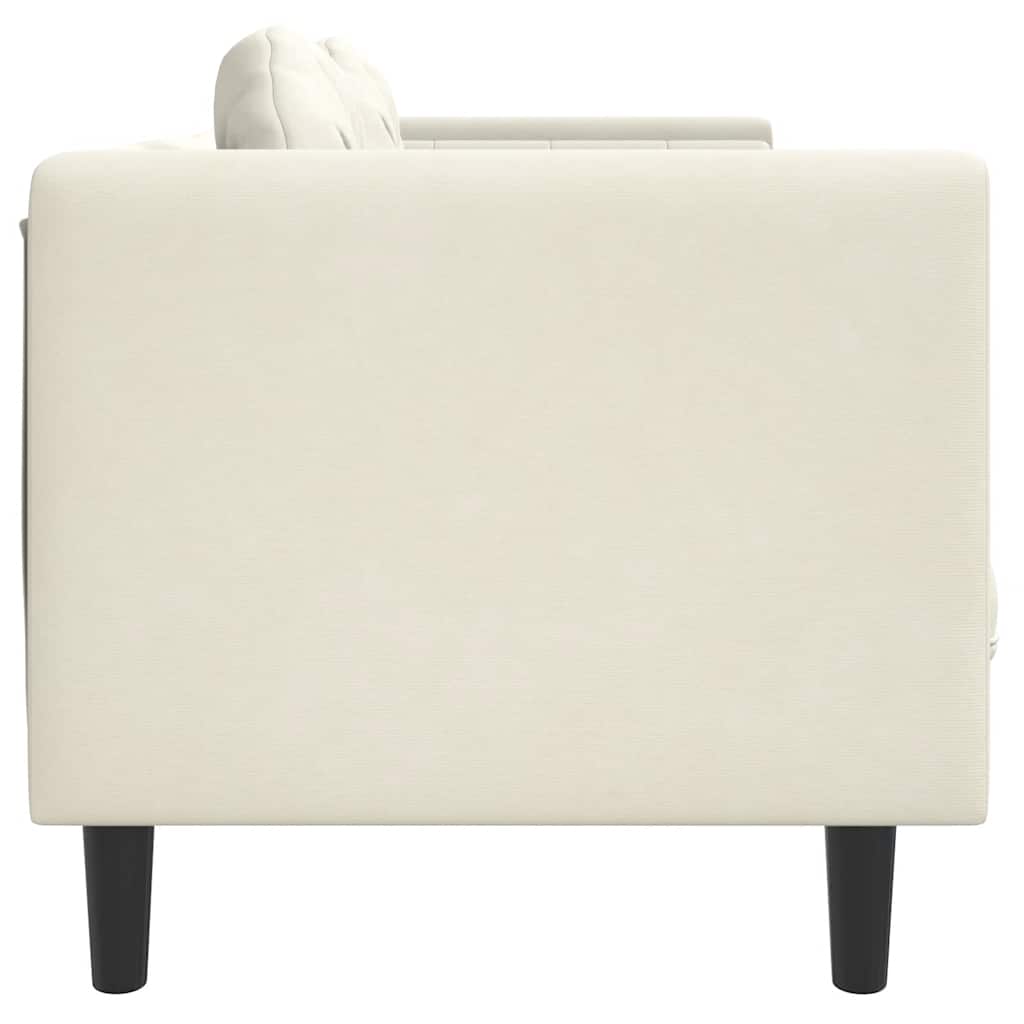 Canapé avec coussins 2 places crème velours - XIOS