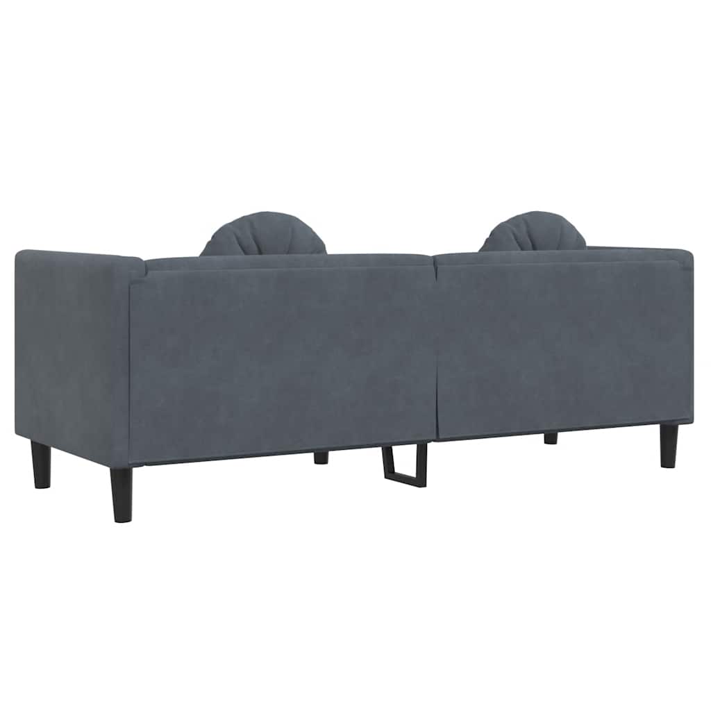 Canapé avec coussins 3 places gris foncé velours - XIOS
