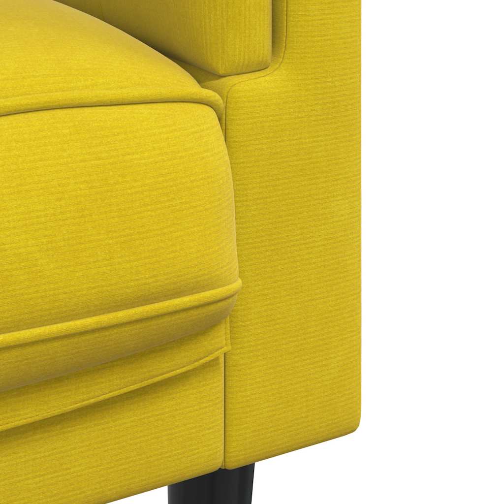 Canapé avec coussins 3 places jaune velours - XIOS
