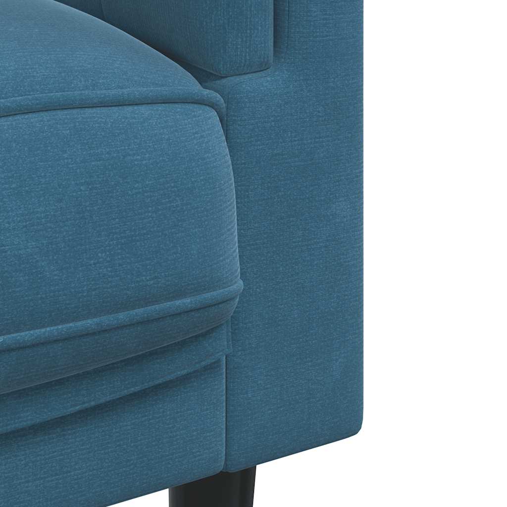 Canapé avec coussins 3 places bleu velours - XIOS