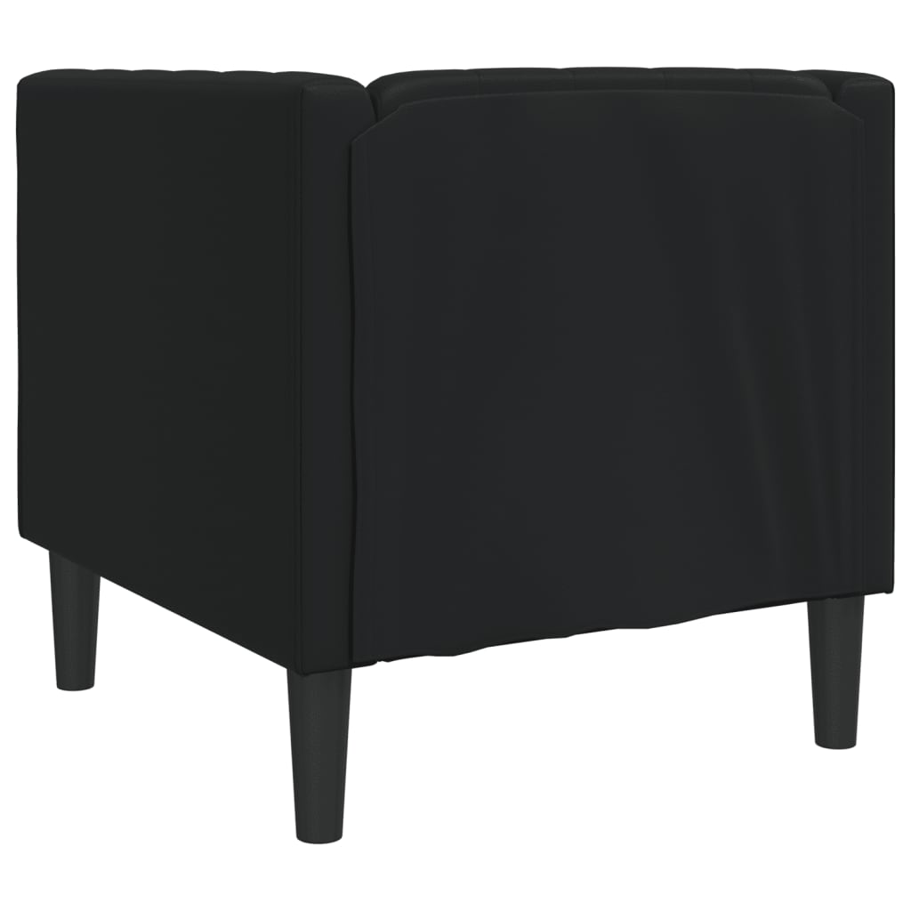 Fauteuil Chesterfield noir similicuir - XIOS