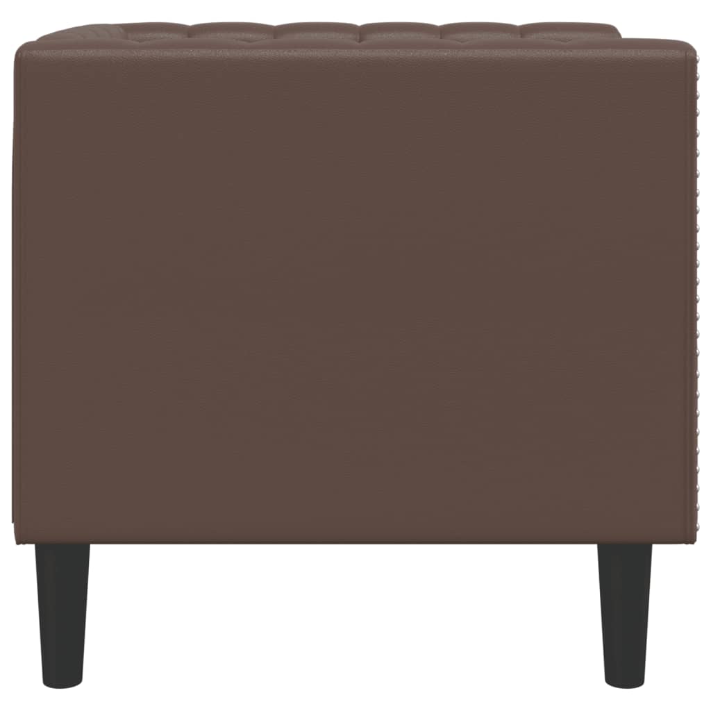 Fauteuil Chesterfield marron similicuir - XIOS