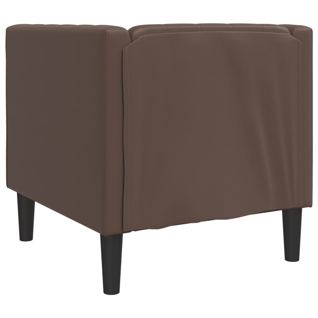 Fauteuil Chesterfield marron similicuir - XIOS