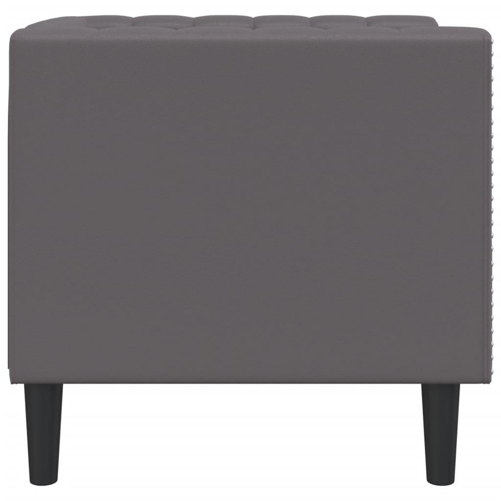 Fauteuil Chesterfield gris similicuir - XIOS