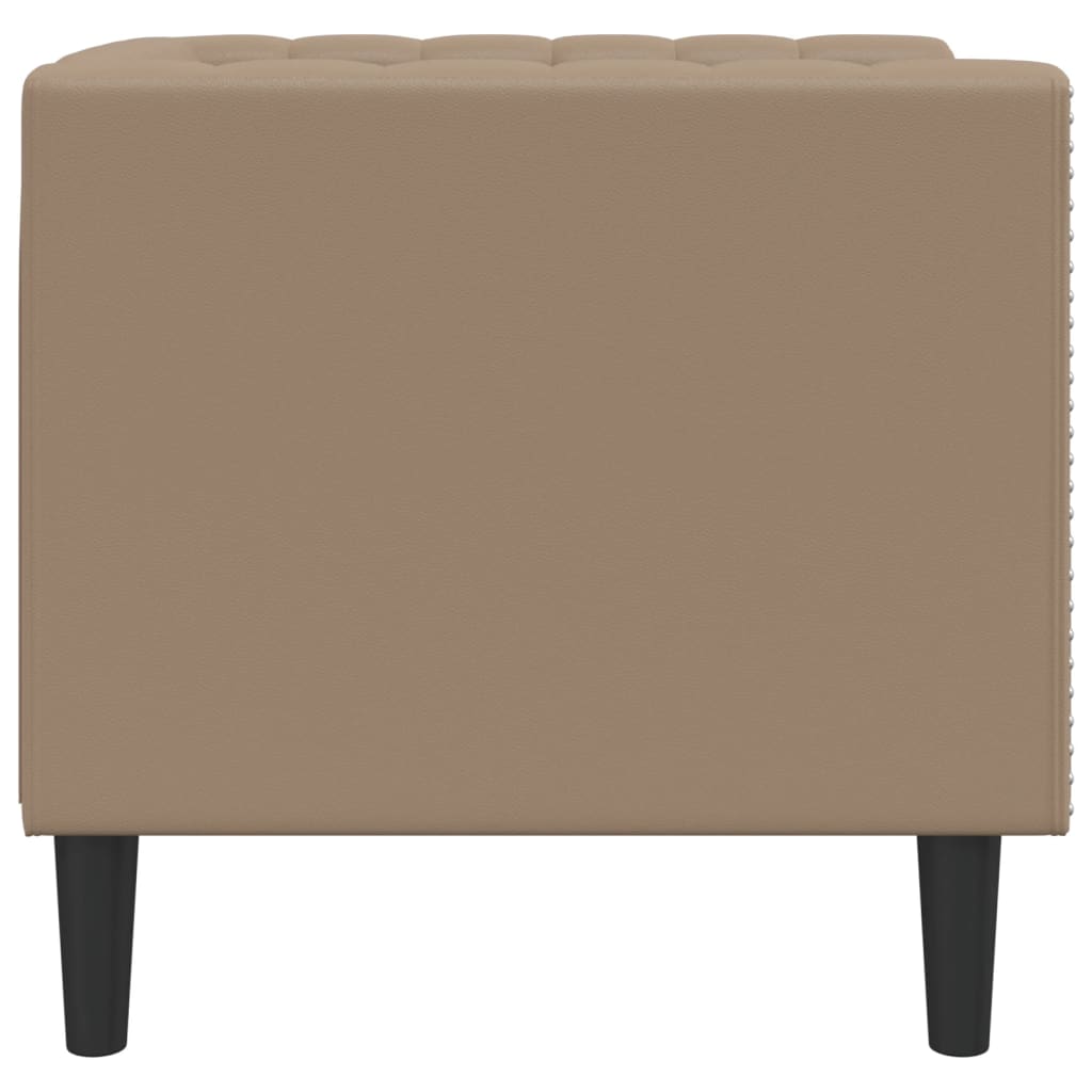 Fauteuil Chesterfield cappuccino similicuir - XIOS