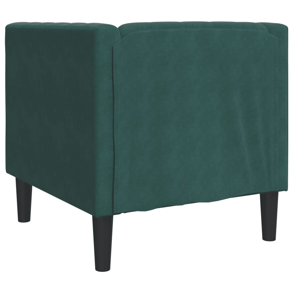 Fauteuil Chesterfield vert foncé velours - XIOS