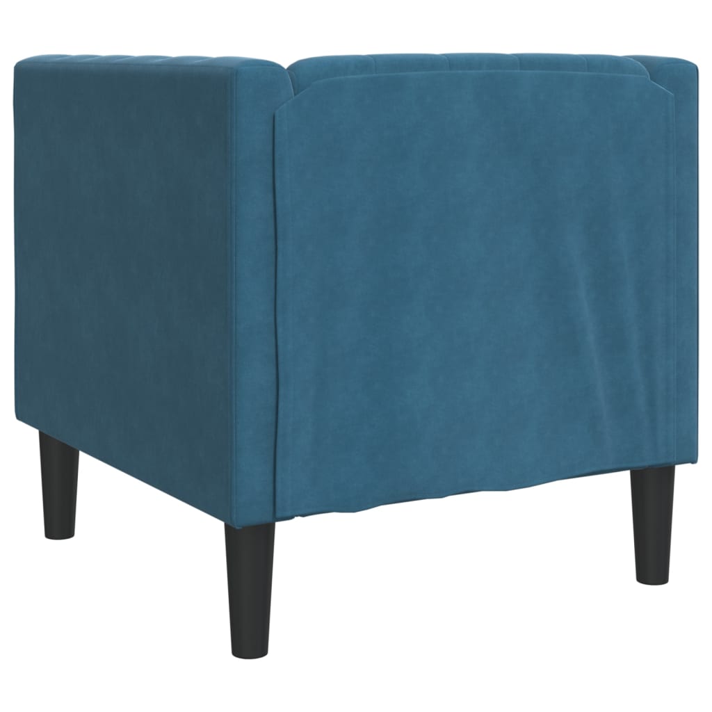 Fauteuil Chesterfield bleu velours - XIOS