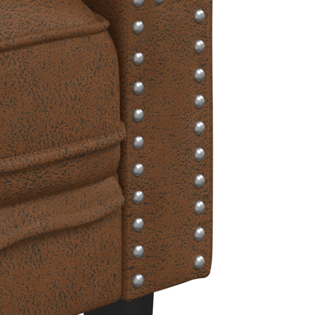 Fauteuil Chesterfield marron similicuir daim - XIOS