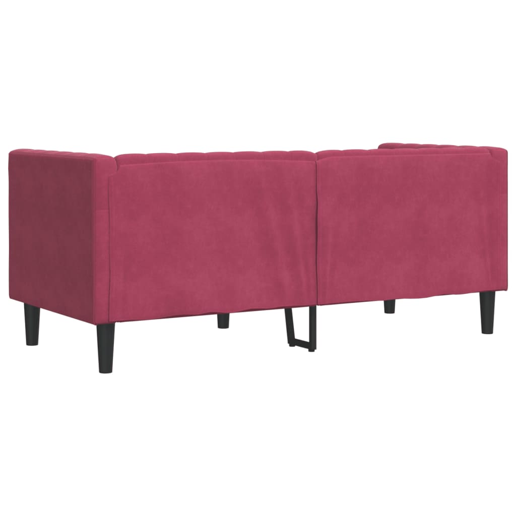 Canapé Chesterfield avec traversins 2 places velours - XIOS