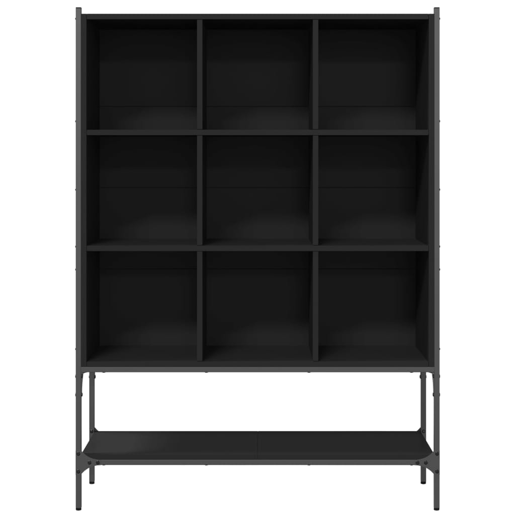 Bibliothèque noir 102x30x141,5 cm bois d'ingénierie - XIOS