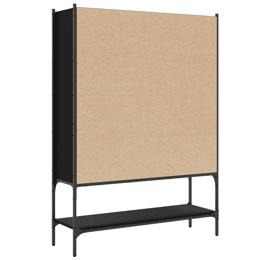Bibliothèque noir 102x30x141,5 cm bois d'ingénierie - XIOS