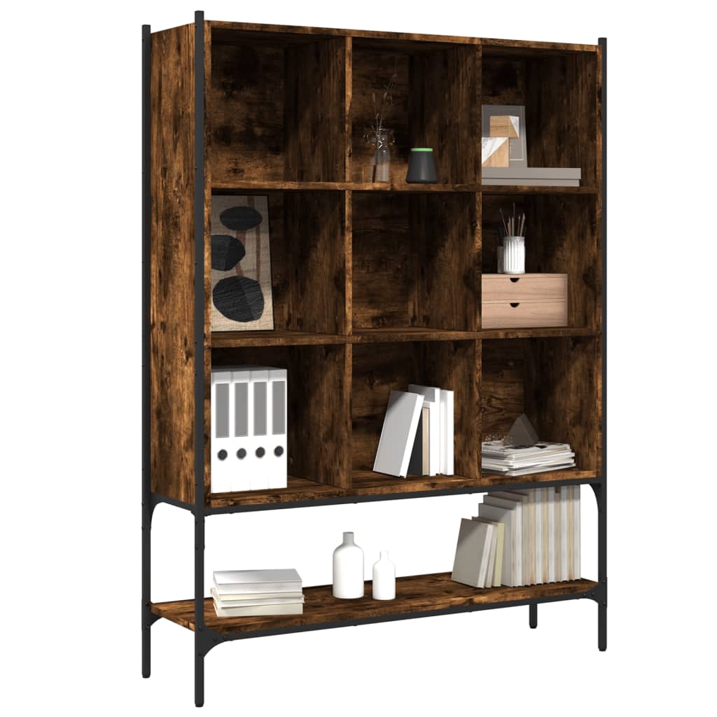 Bibliothèque chêne fumé 102x30x141,5 cm bois d'ingénierie - XIOS