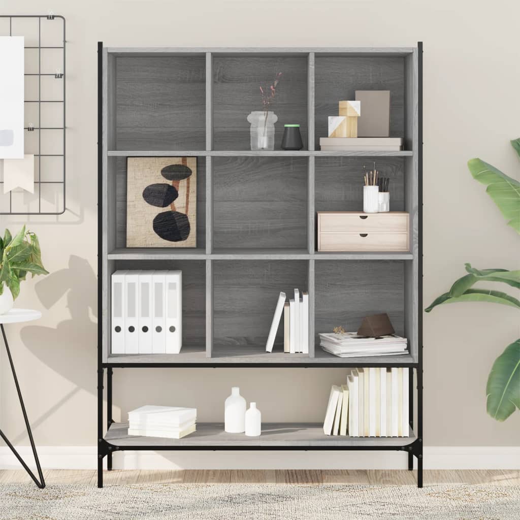 Bibliothèque sonoma gris 102x30x141,5 cm bois d'ingénierie - XIOS