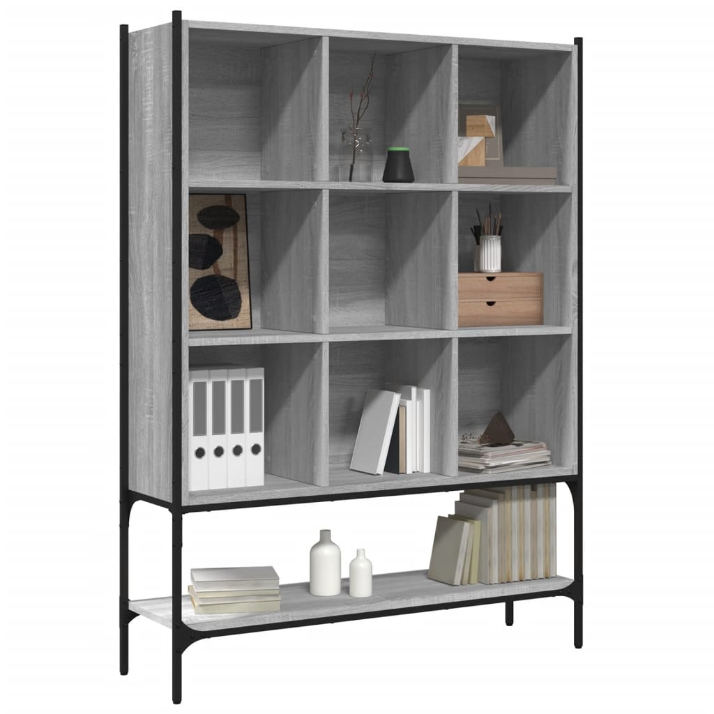 Bibliothèque sonoma gris 102x30x141,5 cm bois d'ingénierie - XIOS