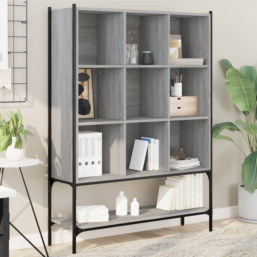 Bibliothèque sonoma gris 102x30x141,5 cm bois d'ingénierie - XIOS