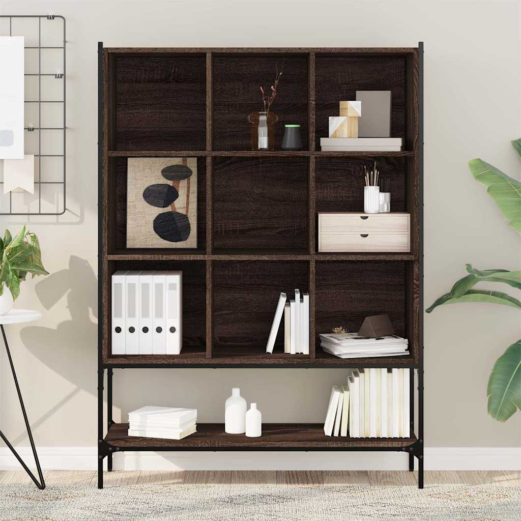 Bibliothèque chêne marron 102x30x141,5 cm bois d'ingénierie - XIOS