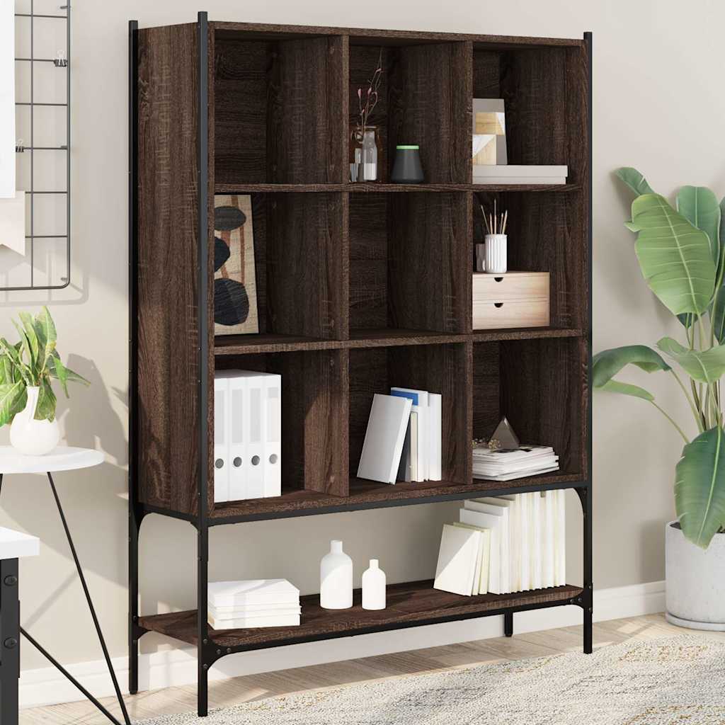 Bibliothèque chêne marron 102x30x141,5 cm bois d'ingénierie - XIOS