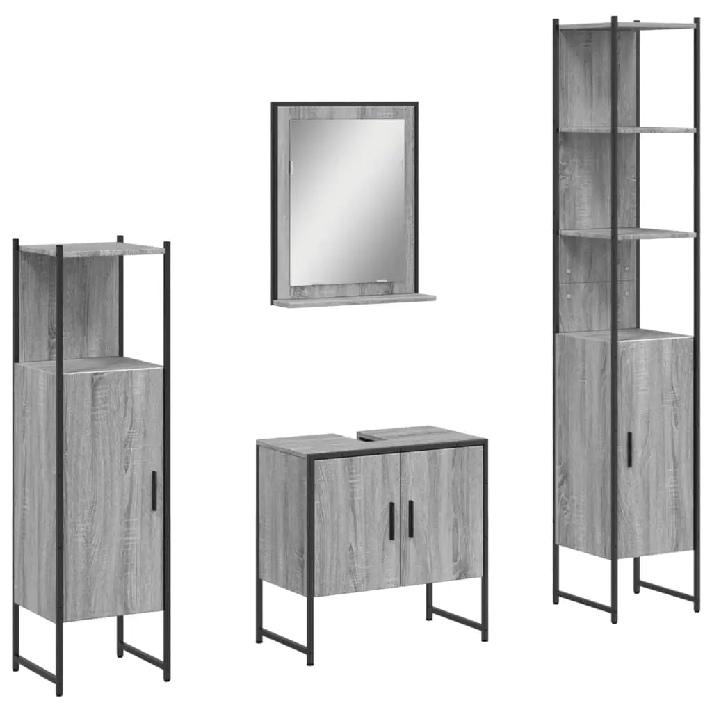 Ensemble d’armoires de salle de bain 4 pcs sonoma gris - XIOS