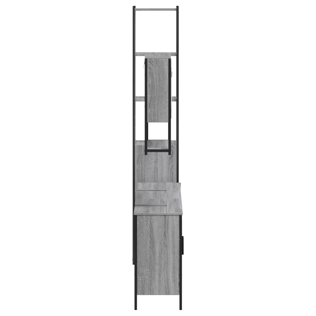 Ensemble de meubles de salle de bain 4 pcs Sonoma gris