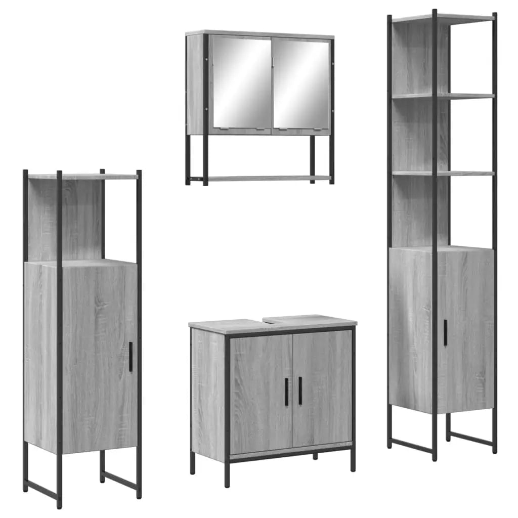 Ensemble de meubles de salle de bain 4 pcs Sonoma gris - XIOS