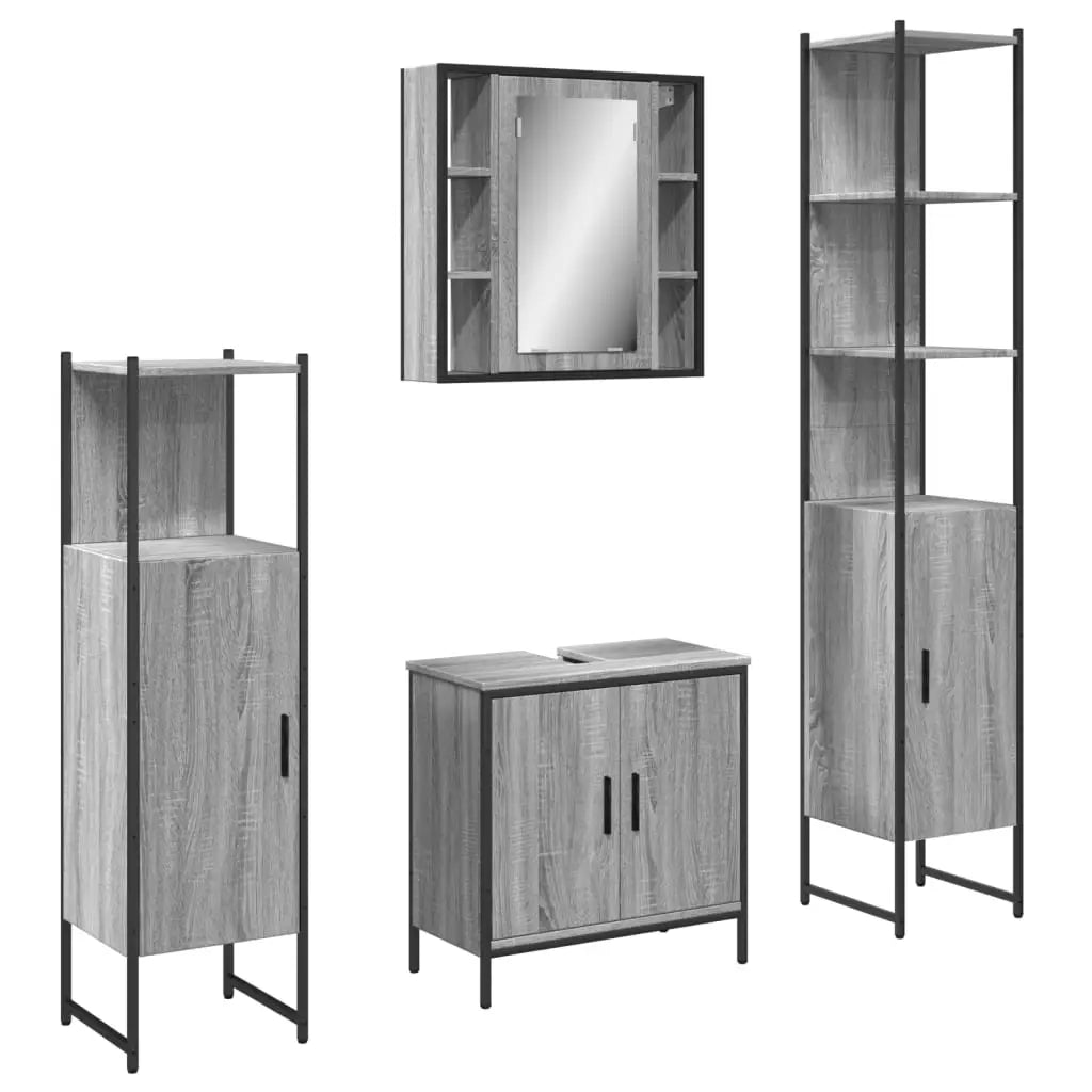 Ensemble d’armoires de salle de bain 4 pcs sonoma gris - XIOS